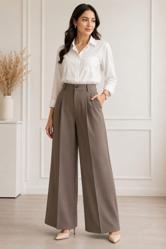 WIDE LEG FORMAL PANTS
