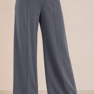 Fashionpants.in charcoal grey front wide leg pants